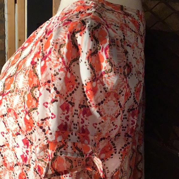 Daniel Rainn hi low blouse watercolor peach M - Picture 3 of 6